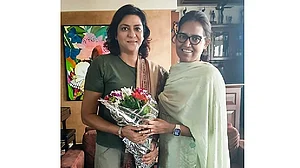 | Photo: PTI : Congress leaders: Varsha Gaikwad and Priya Dutt